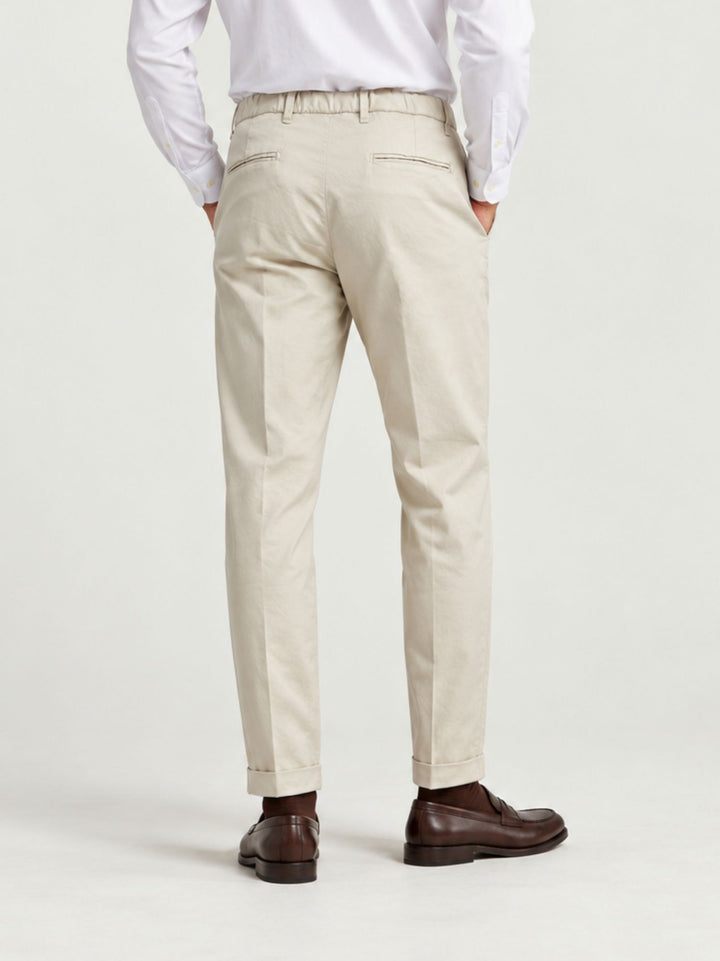 Pantalone chino con pinces panna 7676TO W869 ANDREA MORANDO 