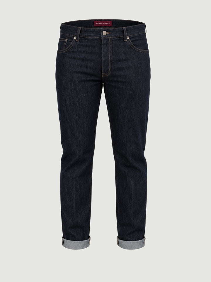 Jeans cinque tasche in cotone lavaggio scuro 7685BOM ZERO ANDREA MORANDO 