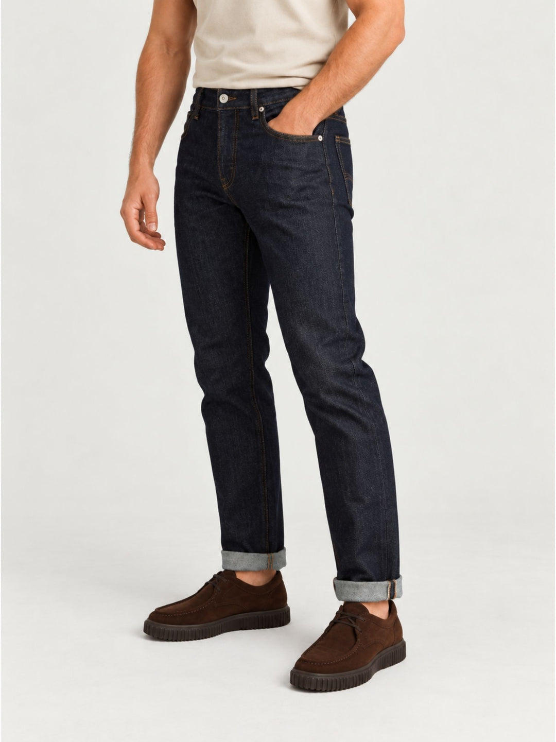 Jeans cinque tasche in cotone lavaggio scuro 7685BOM ZERO ANDREA MORANDO 