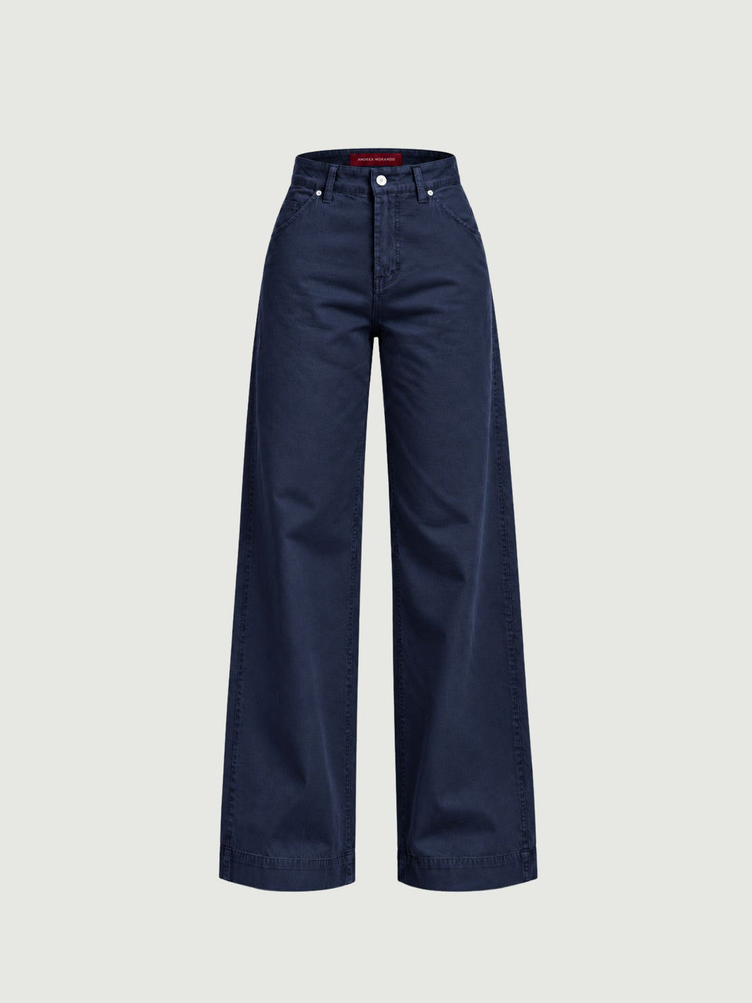 Pantalone a palazzo in cotone blu 80534-3JA 111 ANDREA MORANDO 