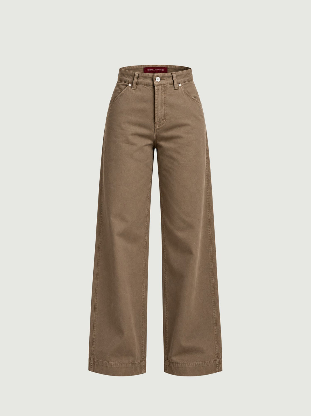 Pantalone a palazzo in cotone tortora 80534-3JA A401 ANDREA MORANDO 