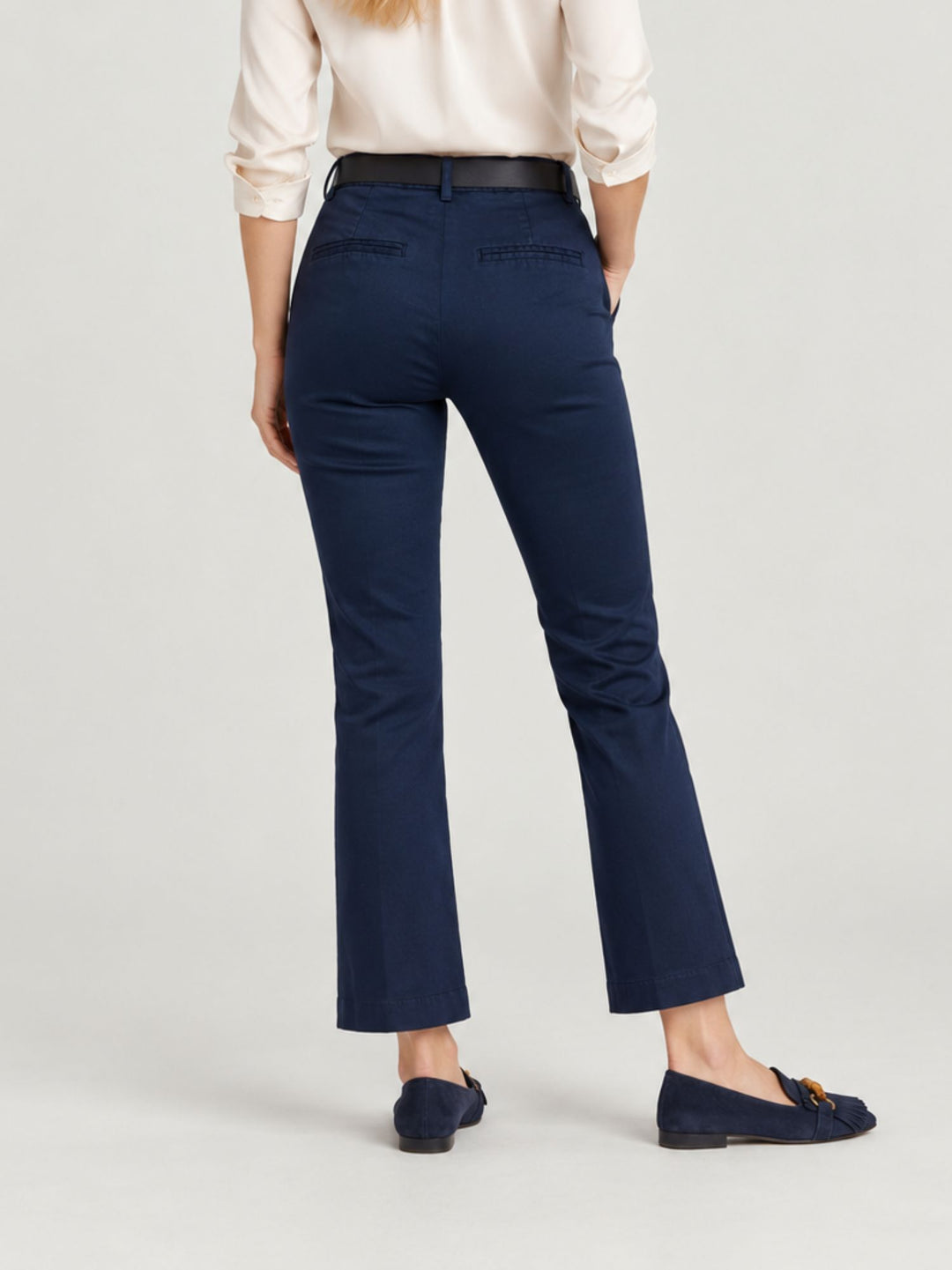 Pantalone a trombetta in cotone navy 824JA 111 ANDREA MORANDO 
