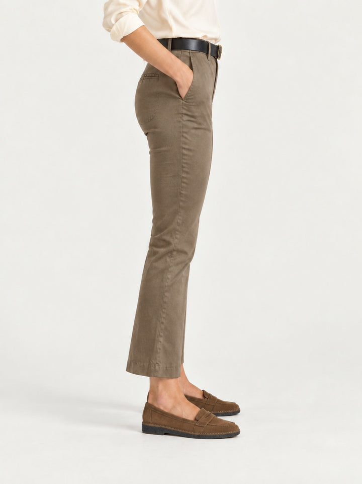 Pantalone a trombetta in cotone cachi 824JA 14016 ANDREA MORANDO 