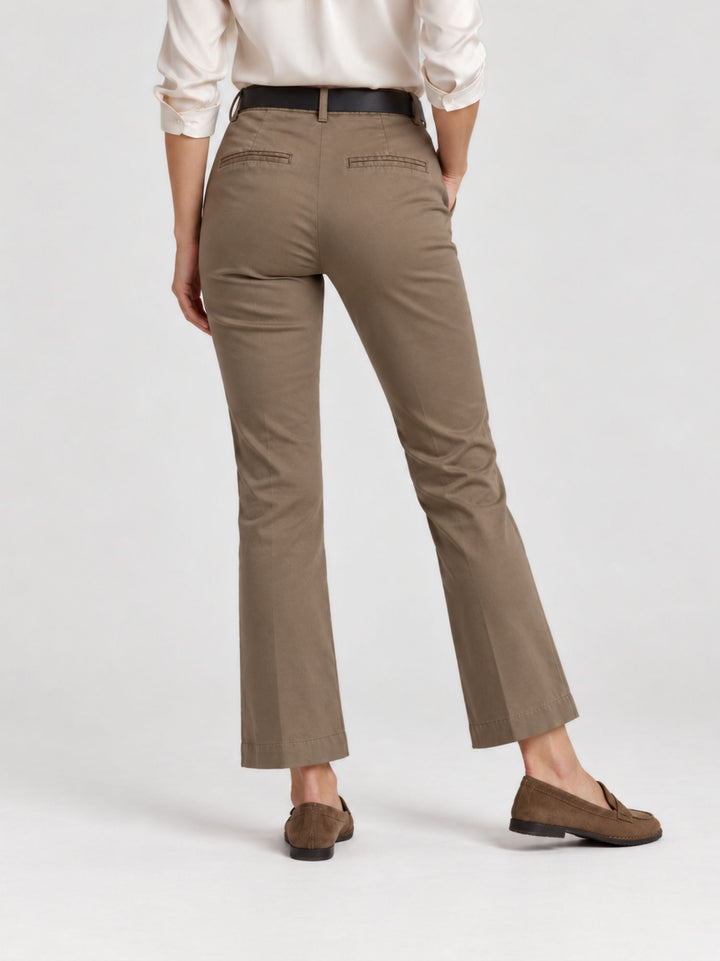 Pantalone a trombetta in cotone cachi 824JA 14016 ANDREA MORANDO 