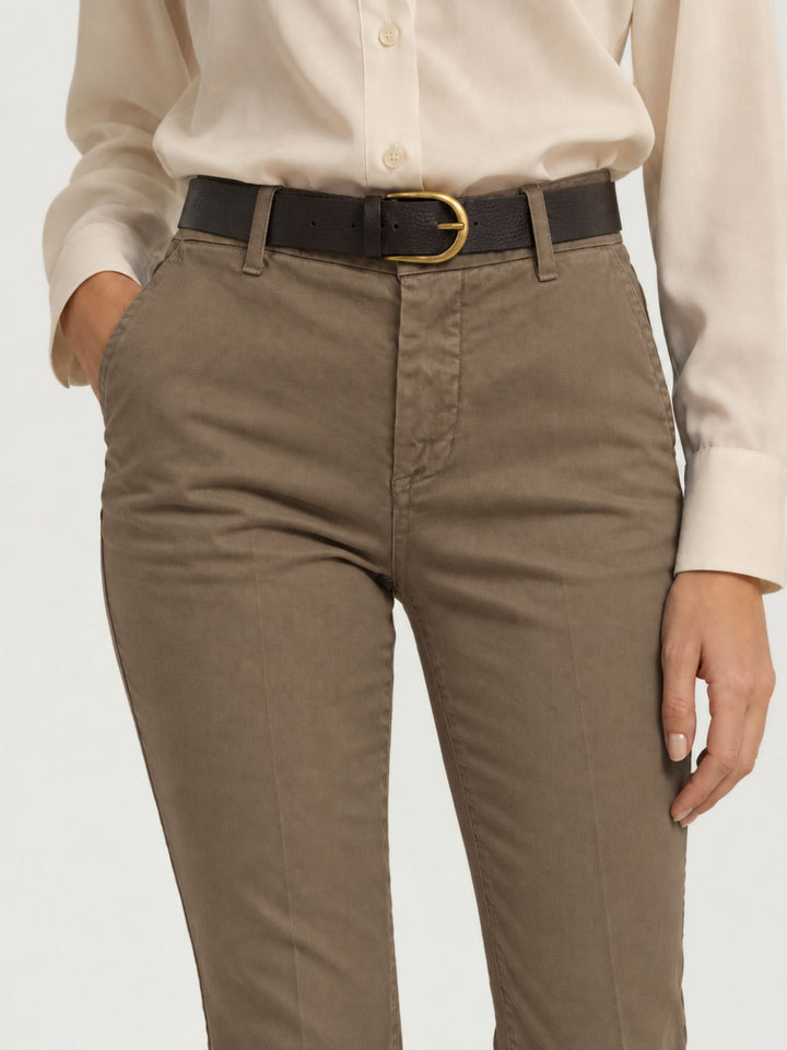 Pantalone a trombetta in cotone cachi 824JA 14016 ANDREA MORANDO 