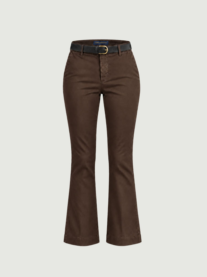 Pantalone a trombetta in cotone moro 824JA 7214 ANDREA MORANDO 