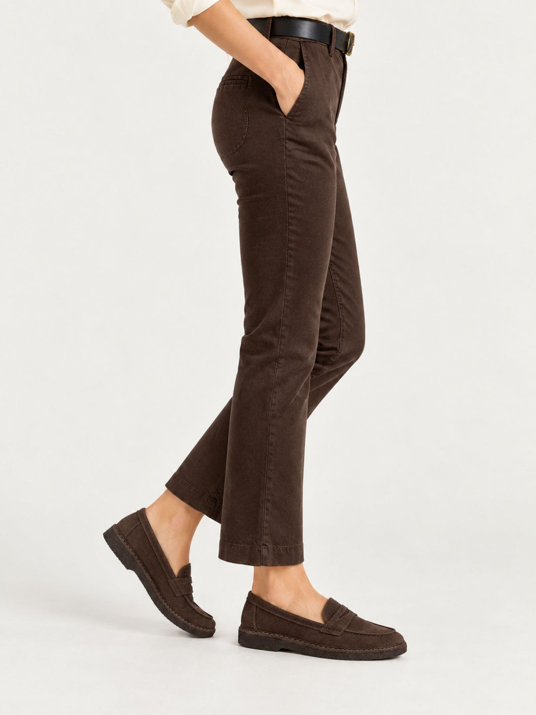 Pantalone a trombetta in cotone moro 824JA 7214 ANDREA MORANDO 