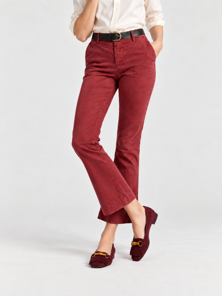Pantalone a trombetta in cotone mattone 824JA 9125 ANDREA MORANDO 