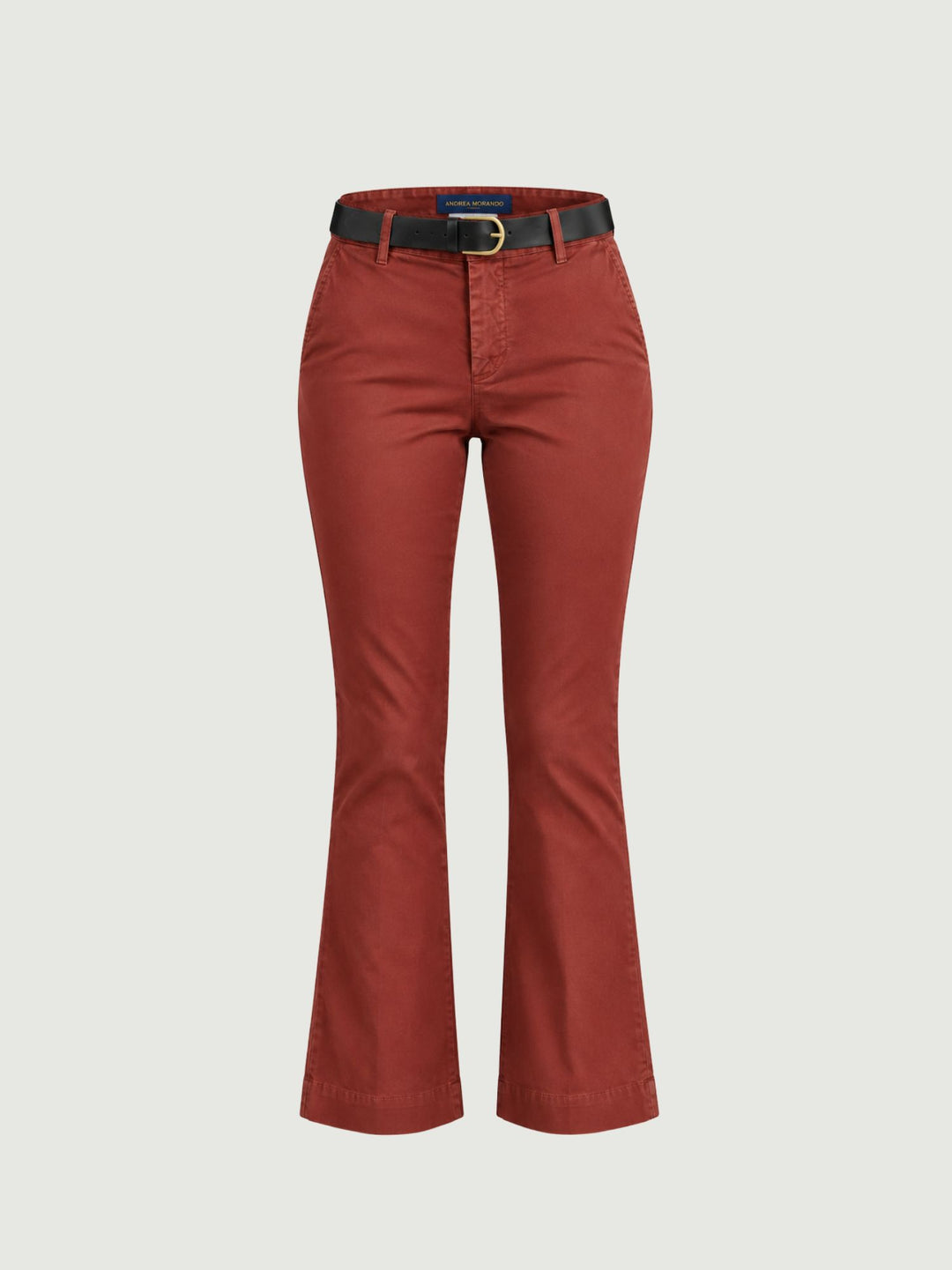 Pantalone a trombetta in cotone mattone 824JA 9125 ANDREA MORANDO 