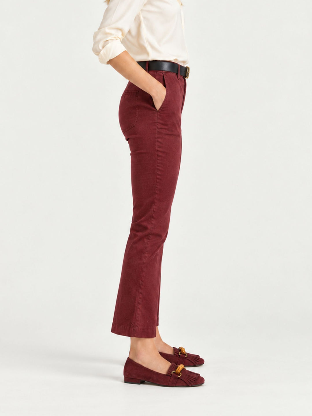 Pantalone a trombetta in cotone mattone 824JA 9125 ANDREA MORANDO 
