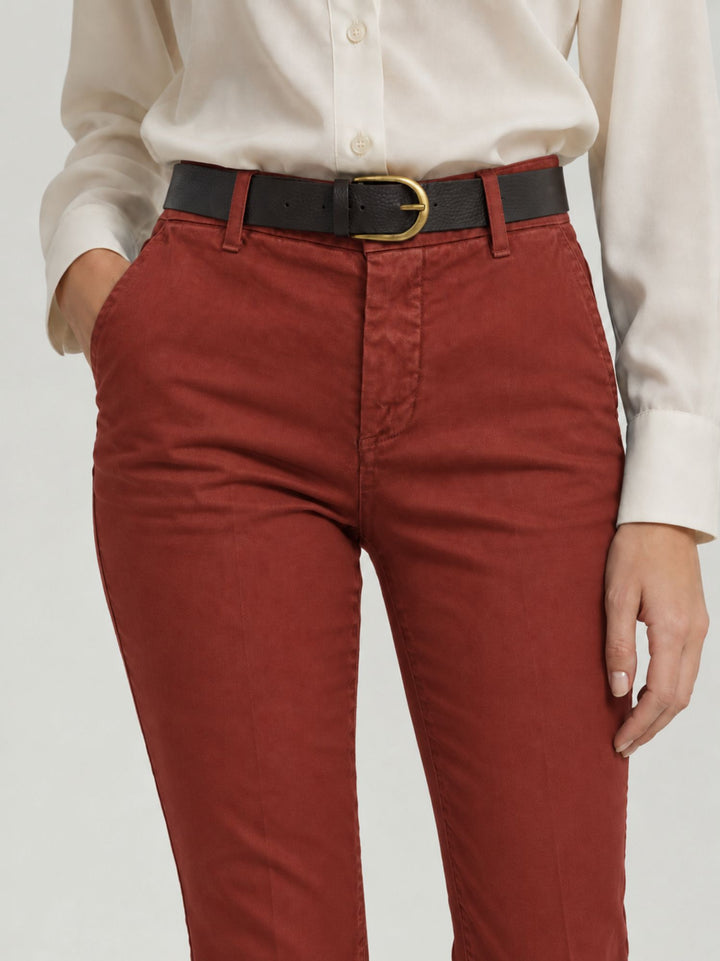 Pantalone a trombetta in cotone mattone 824JA 9125 ANDREA MORANDO 