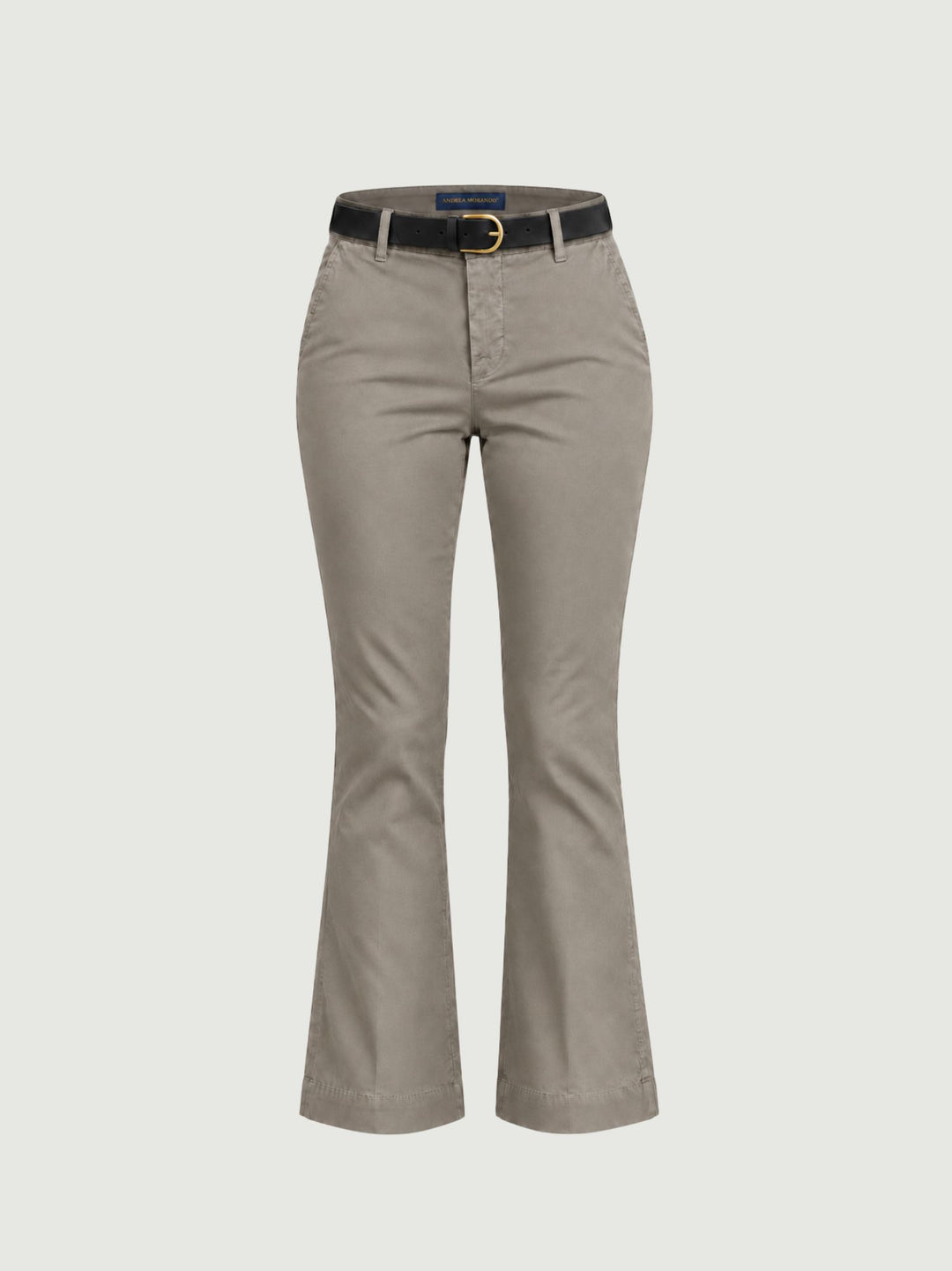 Pantalone a trombetta in cotone tortora 824JA A401 ANDREA MORANDO 
