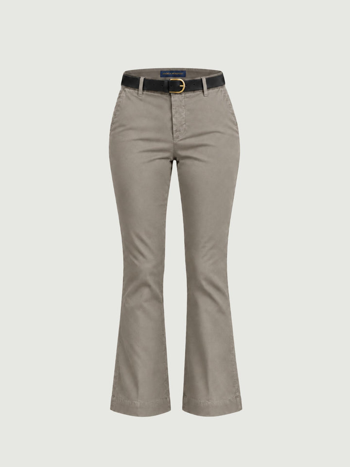Pantalone a trombetta in cotone tortora 824JA A401 ANDREA MORANDO 