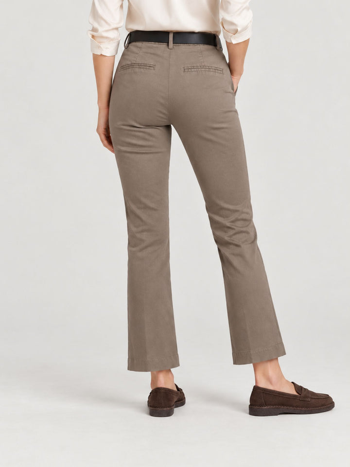 Pantalone a trombetta in cotone tortora 824JA A401 ANDREA MORANDO 