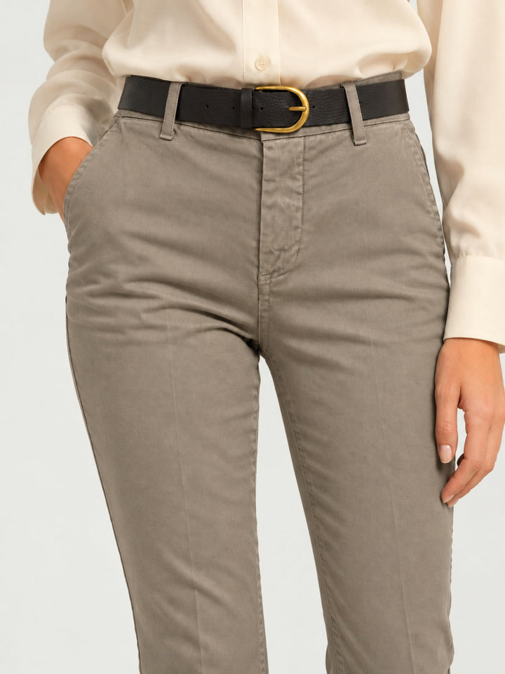 Pantalone a trombetta in cotone tortora 824JA A401 ANDREA MORANDO 