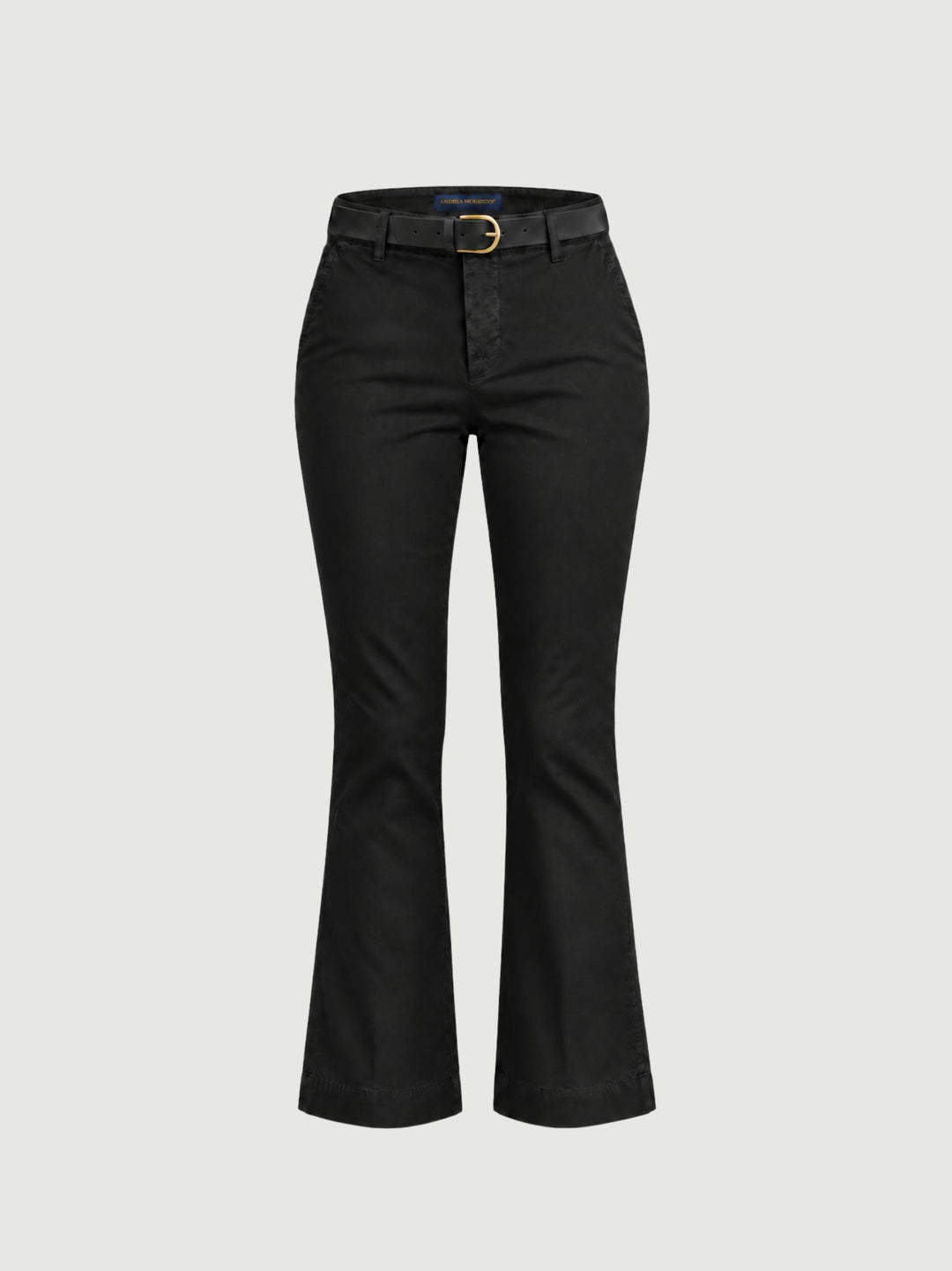 Pantalone a trombetta in cotone nero 824JA NERO ANDREA MORANDO 