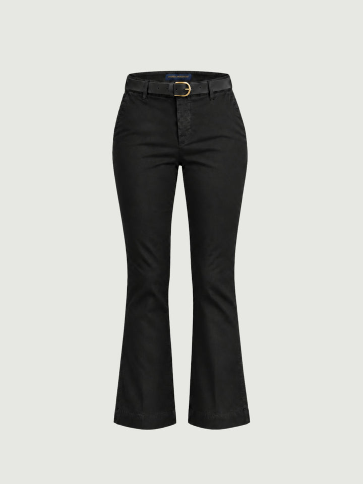 Pantalone a trombetta in cotone nero 824JA NERO ANDREA MORANDO 