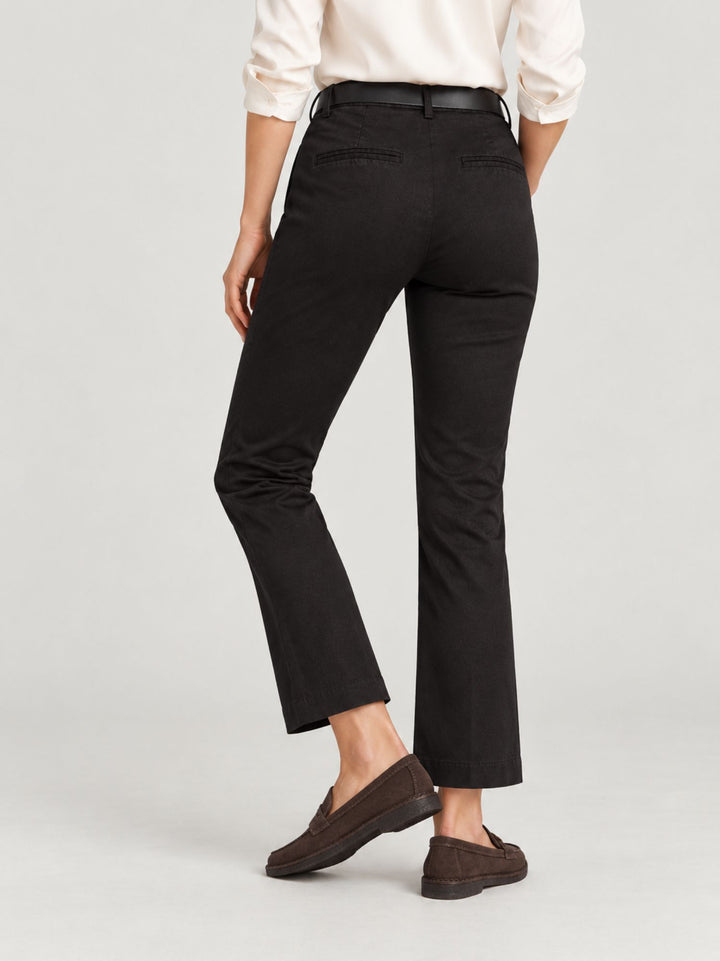 Pantalone a trombetta in cotone nero 824JA NERO ANDREA MORANDO 