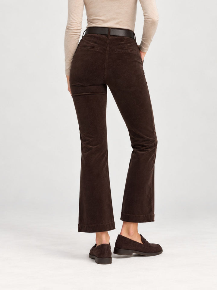 Pantalone a trombetta a coste di velluto caffè 824W21 7214 ANDREA MORANDO 