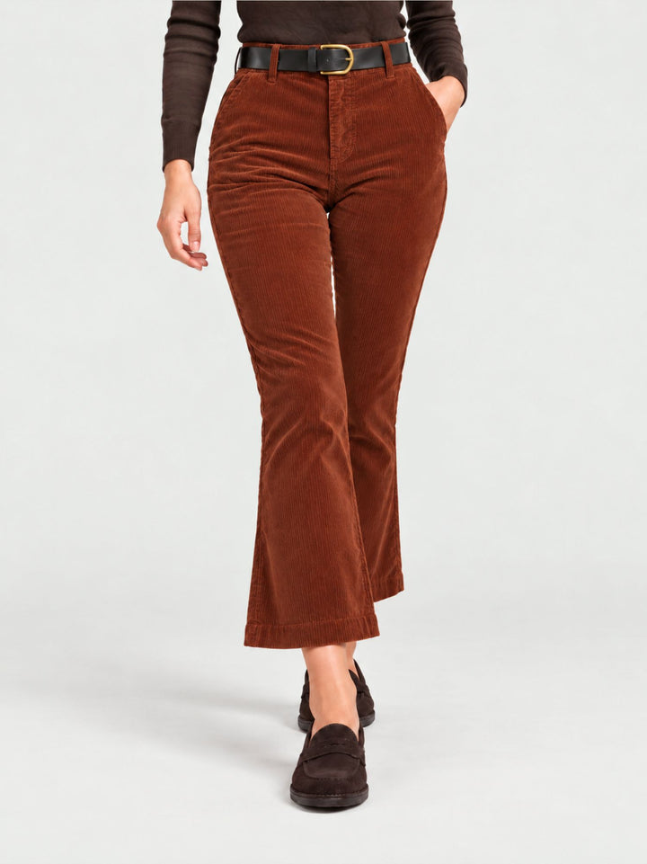Pantalone a trombetta a coste di velluto ruggine 824W21 9125 ANDREA MORANDO 