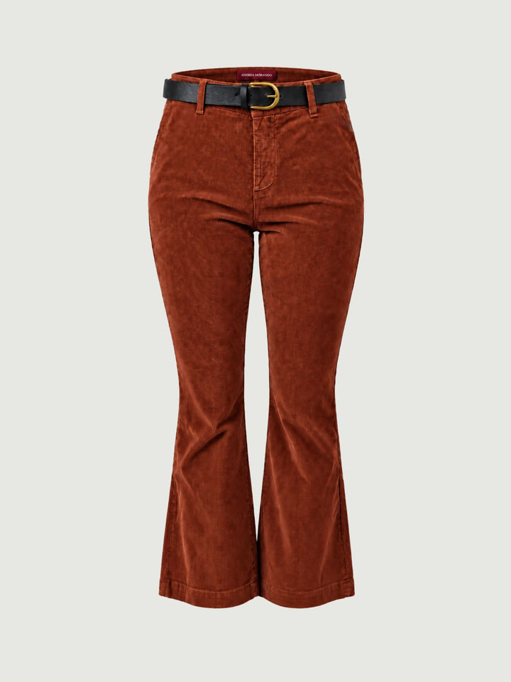Pantalone a trombetta a coste di velluto ruggine 824W21 9125 ANDREA MORANDO 