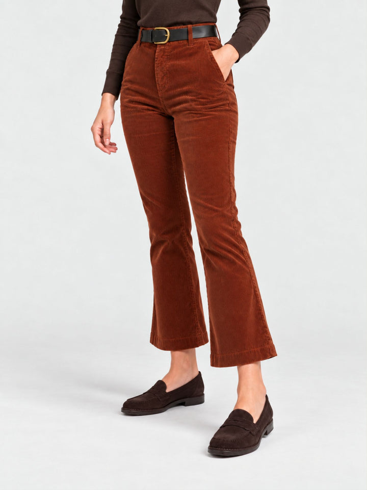 Pantalone a trombetta a coste di velluto ruggine 824W21 9125 ANDREA MORANDO 
