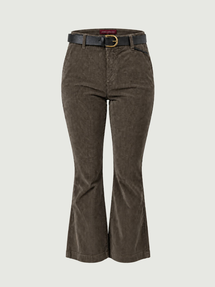 Pantalone a trombetta a coste di velluto testa di moro 824W21 A401 ANDREA MORANDO 