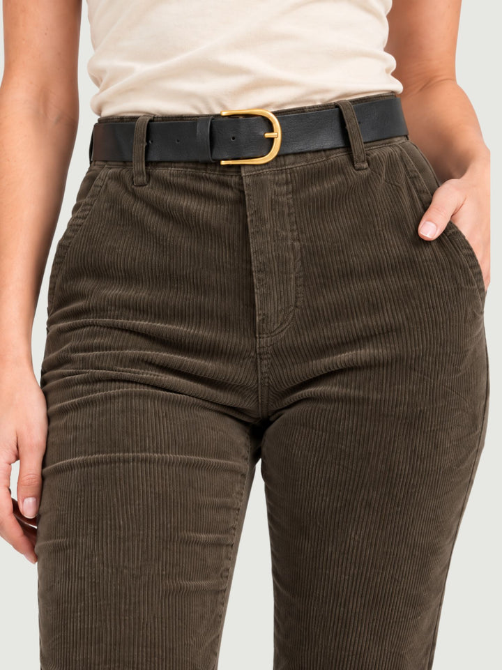 Pantalone a trombetta a coste di velluto testa di moro 824W21 A401 ANDREA MORANDO 