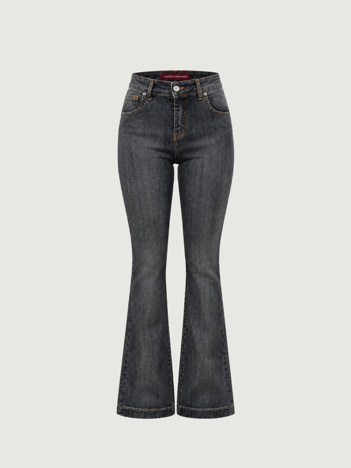 Jeans a zampa lavaggio grigio 830CAR NERO/GRIGIO ANDREA MORANDO 