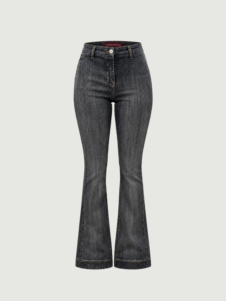 Jeans a zampa grigio antracite 8748-2CAR NERO/GRIGIO ANDREA MORANDO 