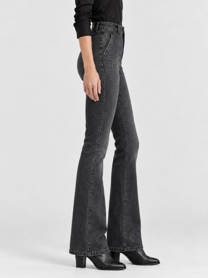 Jeans a zampa grigio antracite 8748-2CAR NERO/GRIGIO ANDREA MORANDO 