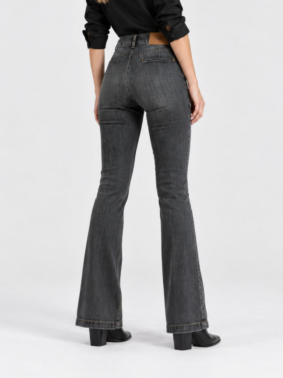 Jeans a zampa grigio antracite 8748-2CAR NERO/GRIGIO ANDREA MORANDO 