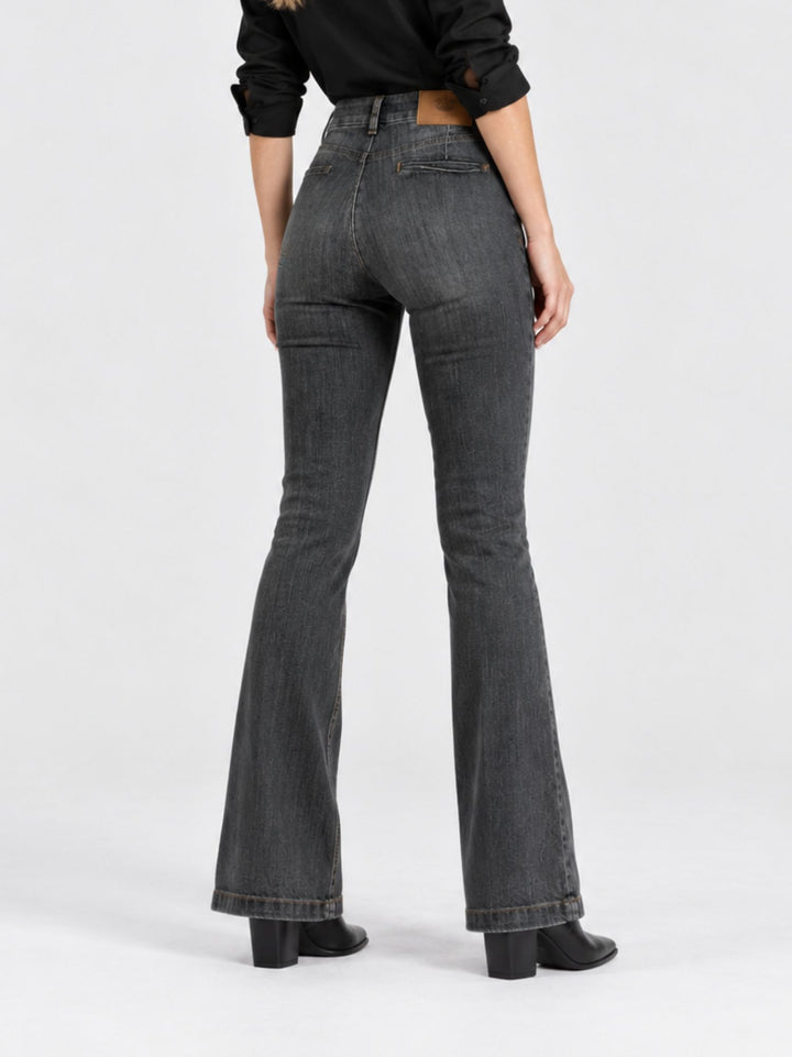 Jeans a zampa grigio antracite 8748-2CAR NERO/GRIGIO ANDREA MORANDO 