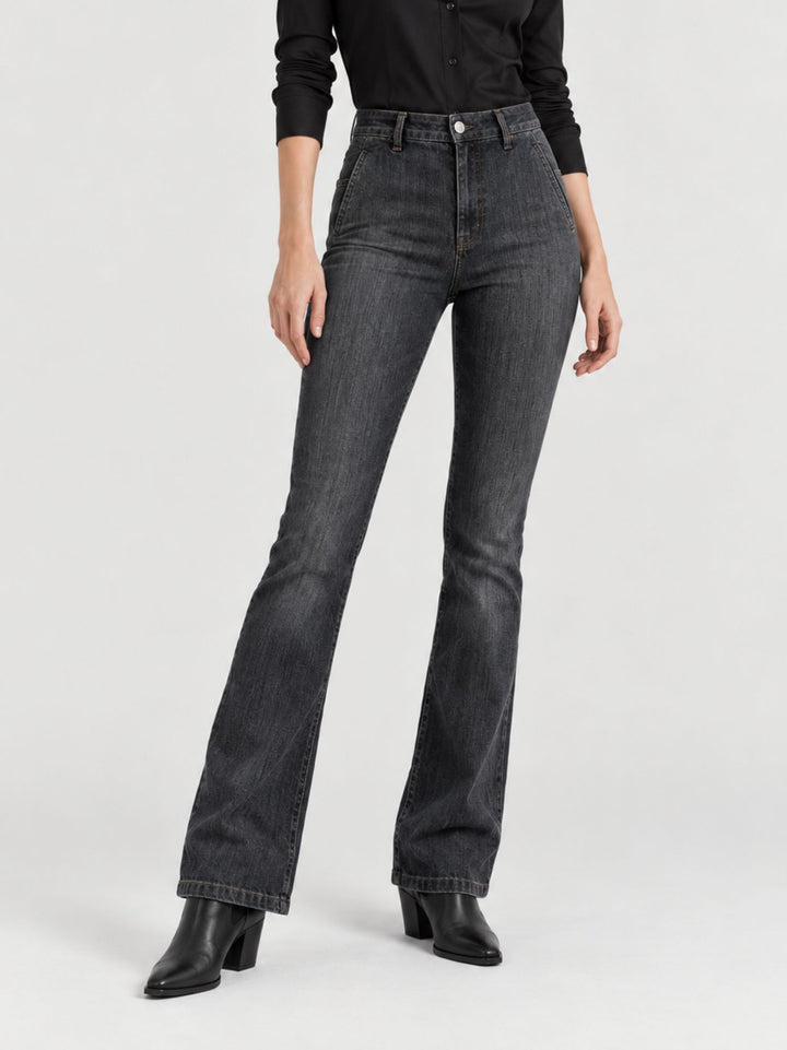 Jeans a zampa grigio antracite 8748-2CAR NERO/GRIGIO ANDREA MORANDO 