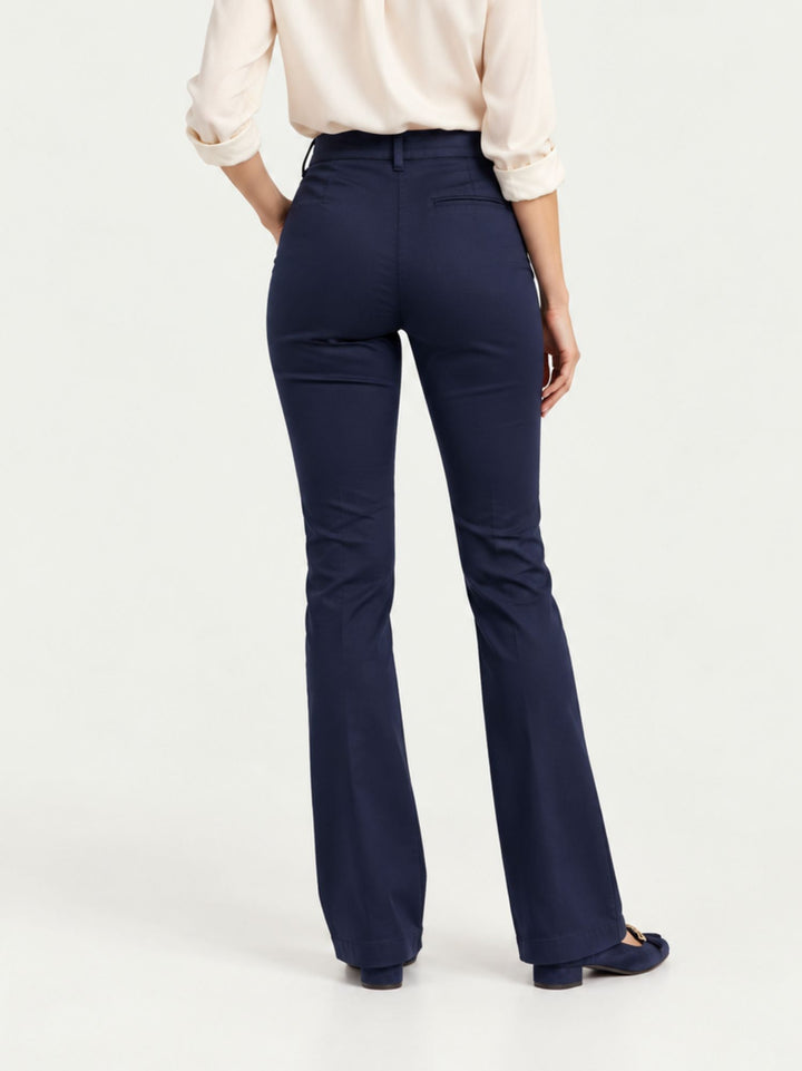 Pantalone a zampa in cotone navy 8748-2JA 111 ANDREA MORANDO 
