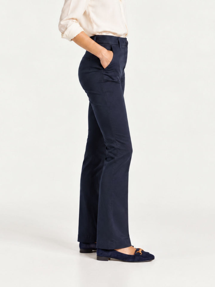 Pantalone a zampa in cotone navy 8748-2JA 111 ANDREA MORANDO 
