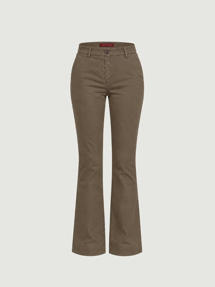 Pantalone a zampa in cotone moro 8748-2JA A401 ANDREA MORANDO 