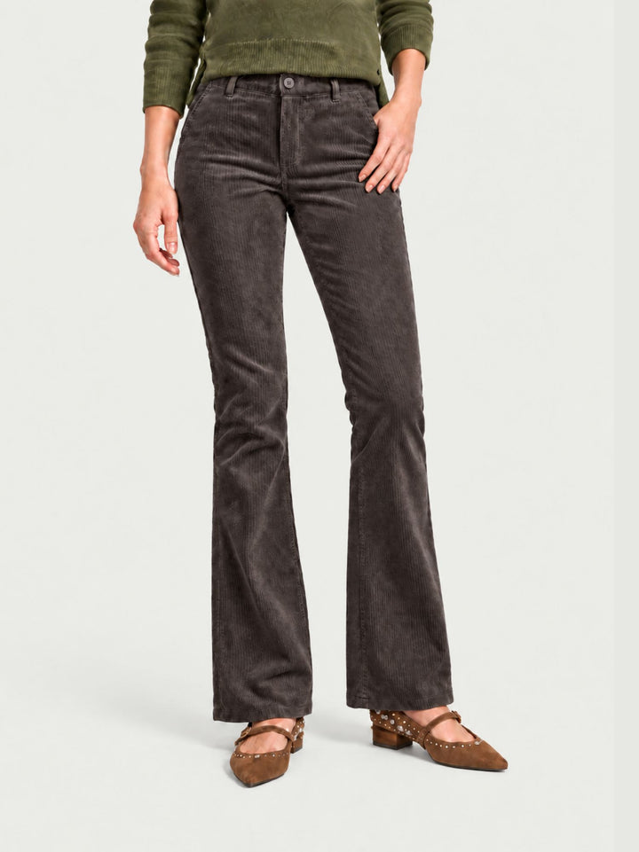 Pantalone a zampa in velluto a coste moro 8748-2VRS 077 ANDREA MORANDO 