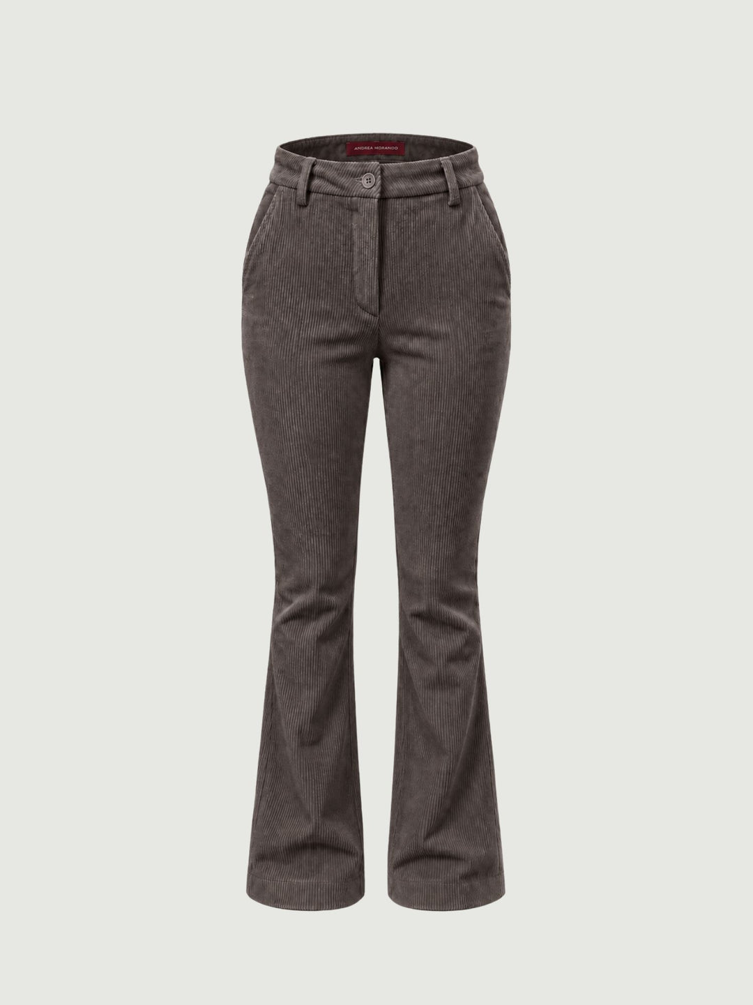 Pantalone a zampa in velluto a coste moro 8748-2VRS 077 ANDREA MORANDO 