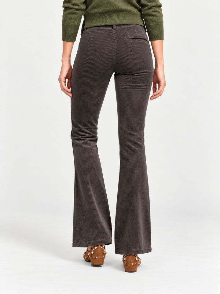 Pantalone a zampa in velluto a coste moro 8748-2VRS 077 ANDREA MORANDO 