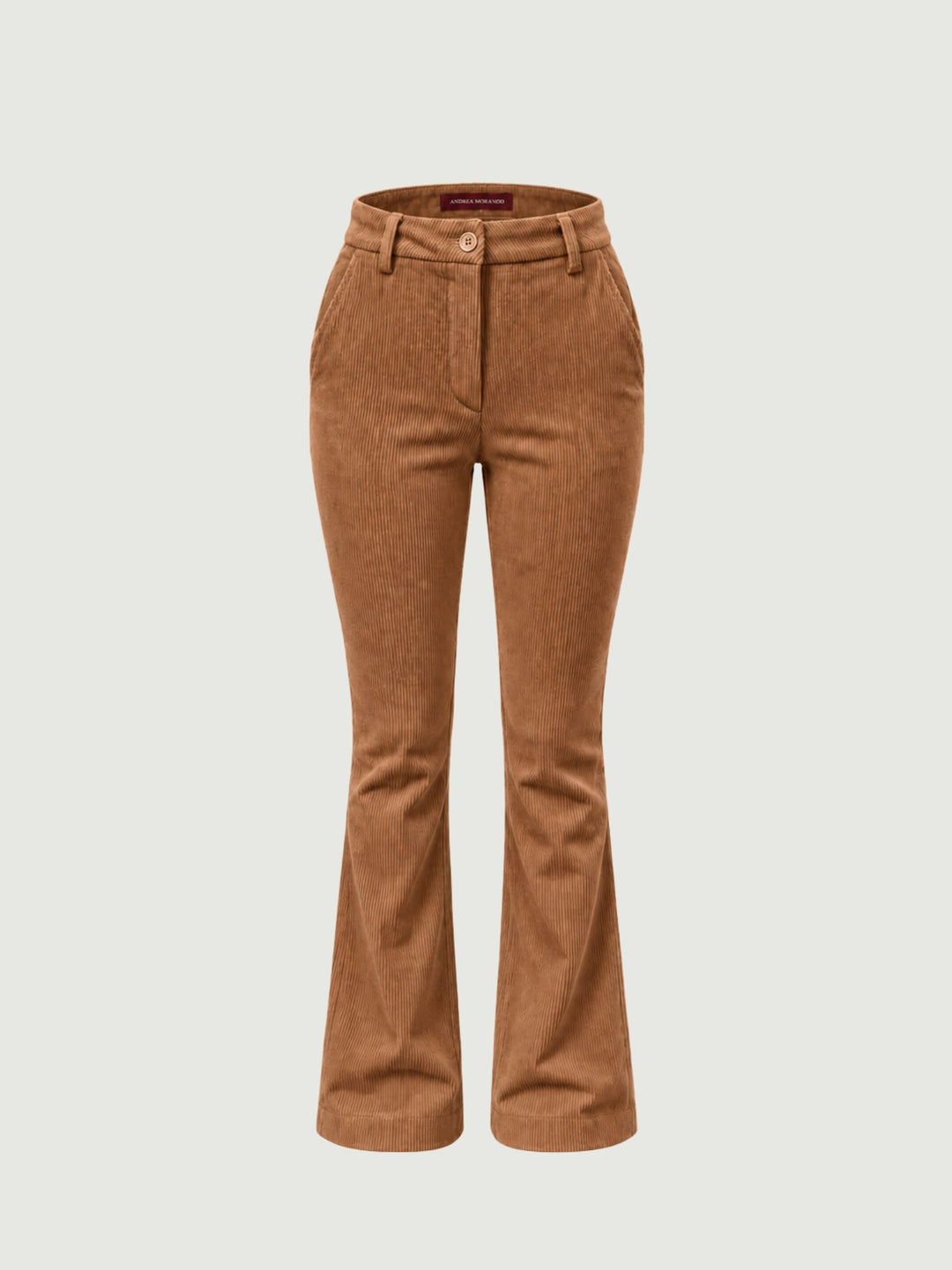 Pantalone a zampa in velluto a coste nocciola 8748-2VRS 6 ANDREA MORANDO 