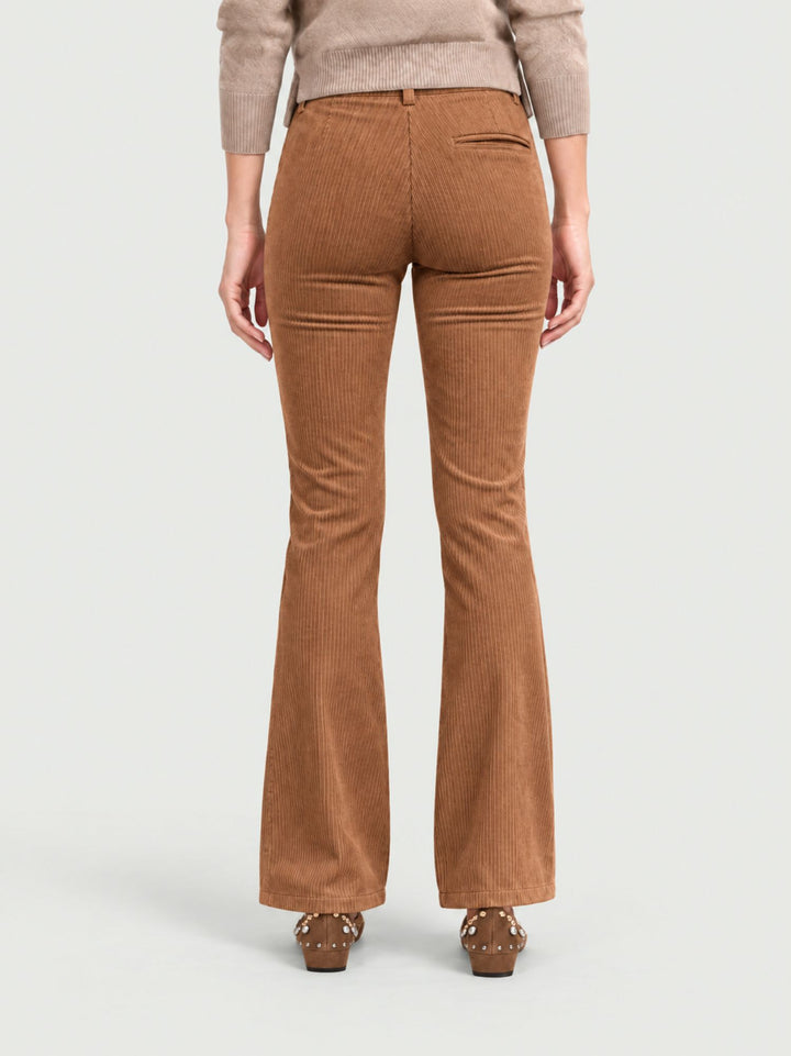 Pantalone a zampa in velluto a coste nocciola 8748-2VRS 6 ANDREA MORANDO 
