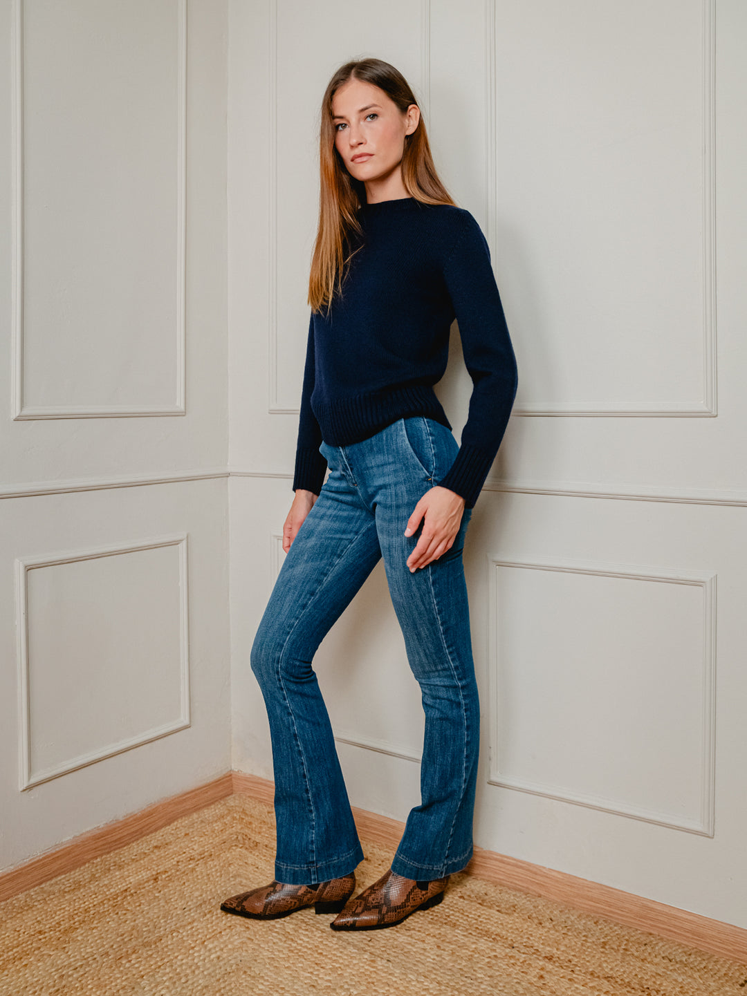 Jeans a zampa lavaggio medio 8748-2CAR CRETA ANDREA MORANDO 
