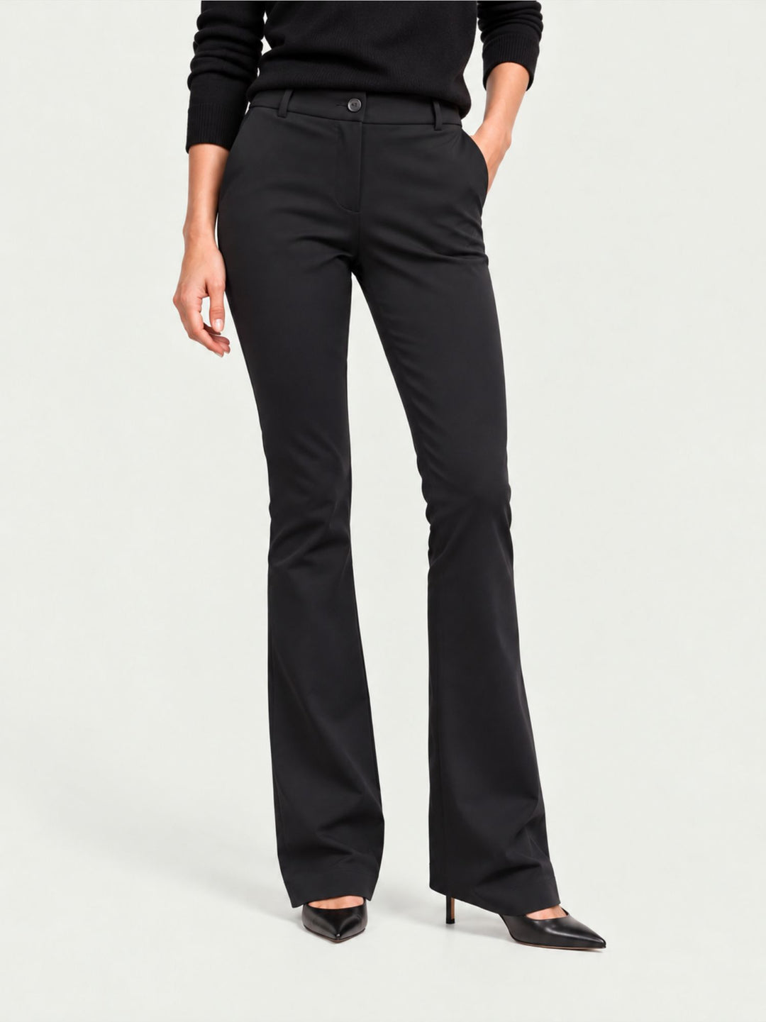 Pantalone a zampa stretch nero 8748BEA NERO ANDREA MORANDO 