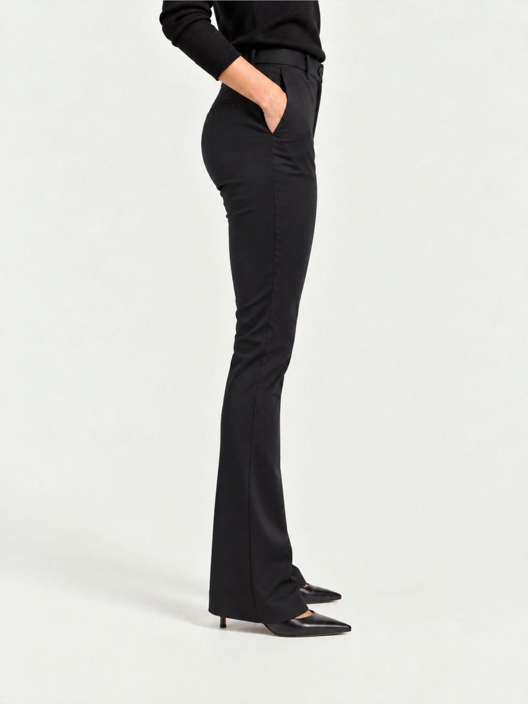 Pantalone a zampa stretch nero 8748BEA NERO ANDREA MORANDO 