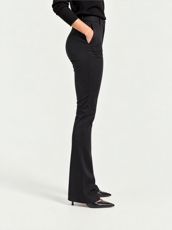 Pantalone a zampa stretch nero 8748BEA NERO ANDREA MORANDO 