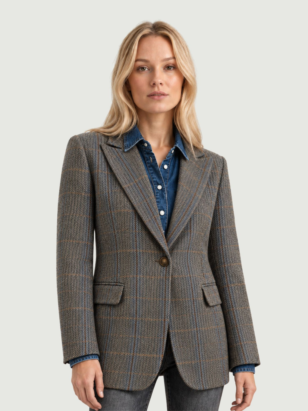Blazer monopetto in lana fantasia check 9335-1TW4 30 ANDREA MORANDO 