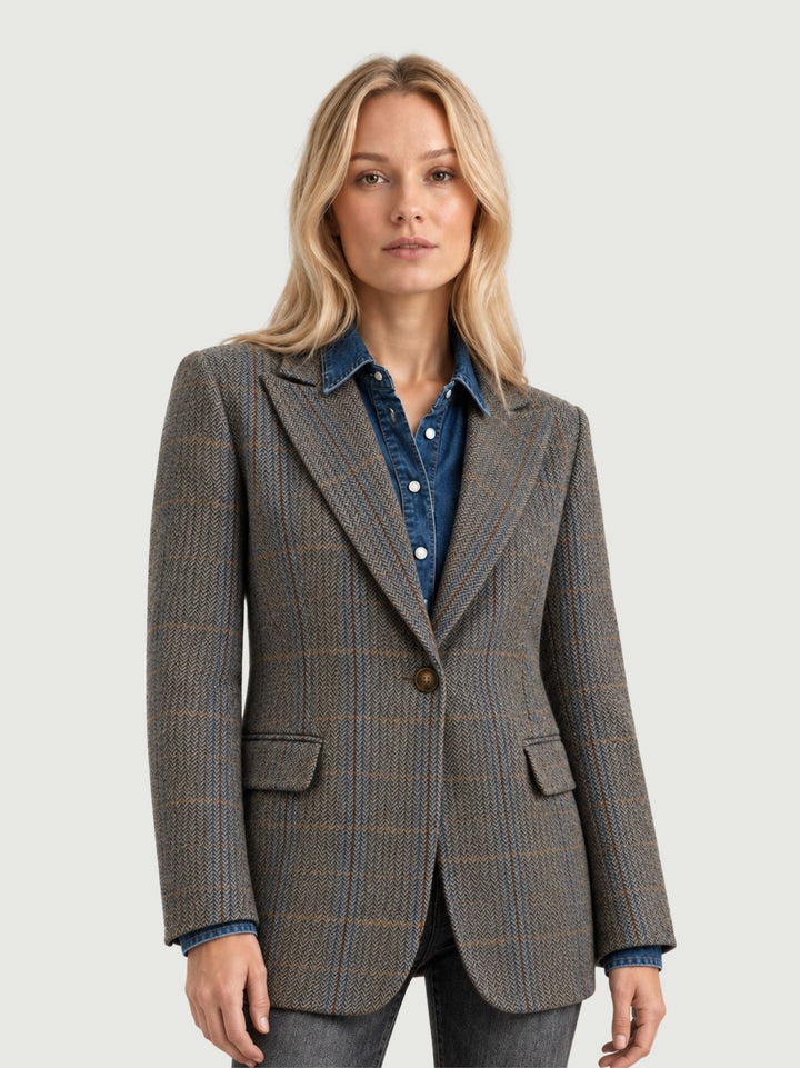 Blazer monopetto in lana fantasia check 9335-1TW4 30 ANDREA MORANDO 