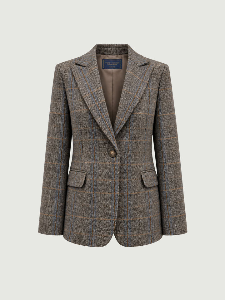 Blazer monopetto in lana fantasia check 9335-1TW4 30 ANDREA MORANDO 