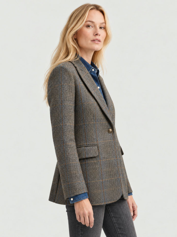 Blazer monopetto in lana fantasia check 9335-1TW4 30 ANDREA MORANDO 